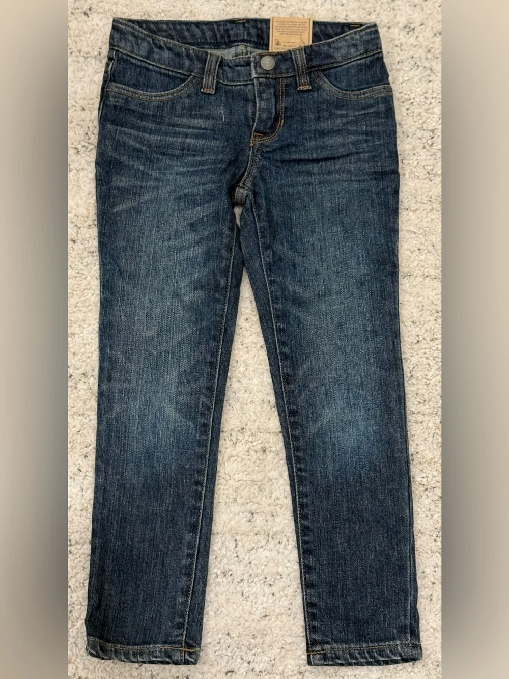 NWT Ralph Lauren Girls Legging Jeans Size 5 Dark Wash Stretch Skinny Denim
